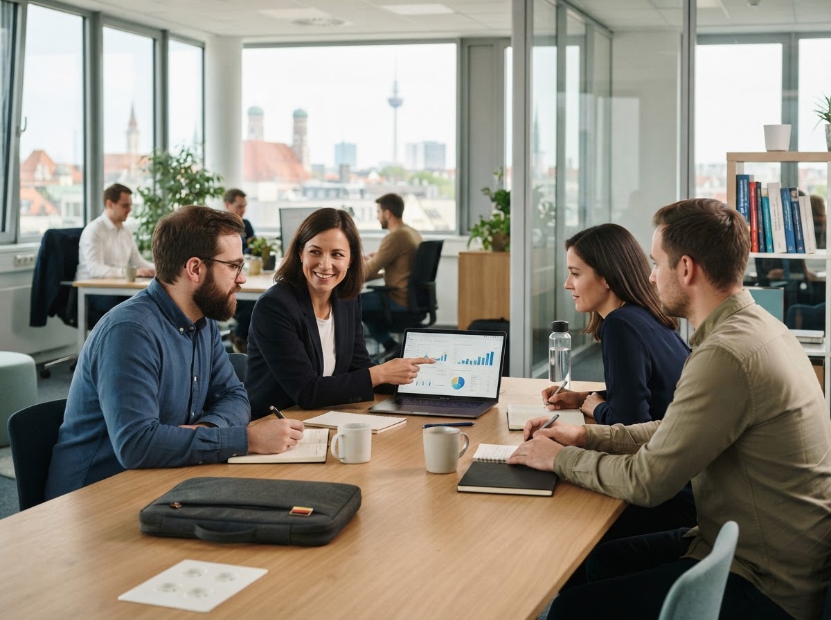Stark Bargeno AI team reviewing predictive risk models on screen